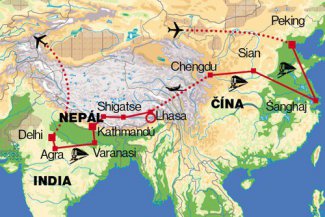 Čína, Tibet, Nepál, Indie - Čína