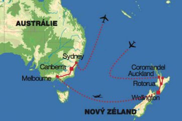Nový Zéland - Austrálie - Nový Zéland
