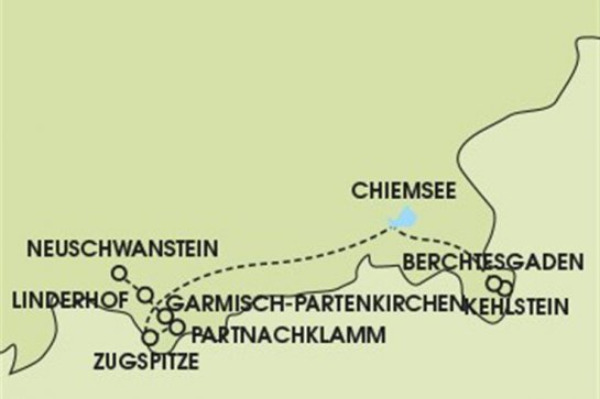 Bavorské Alpy, Orlí hnízdo a zámky Ludvíka II. - Německo
