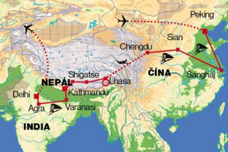 Čína, Tibet, Nepál, Indie - Nepál