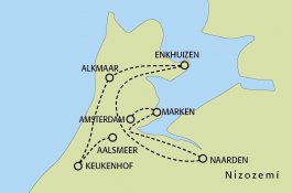 Holandská mozaika a trhy sýrů v Alkmaaru - Nizozemsko