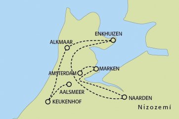 Holandská mozaika a trhy sýrů v Alkmaaru - Nizozemsko