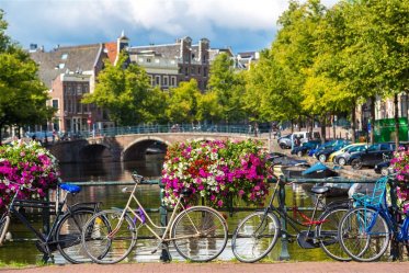 Holandsko, květinové korzo - Den krále v Amsterdamu - Volendam