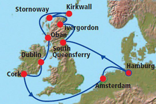 Holandsko - Skotsko - Irsko - plavba - Irsko