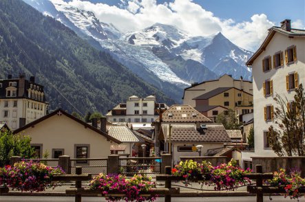 Mont Blanc s kartou - ďábelské Švýcarsko - Švýcarsko