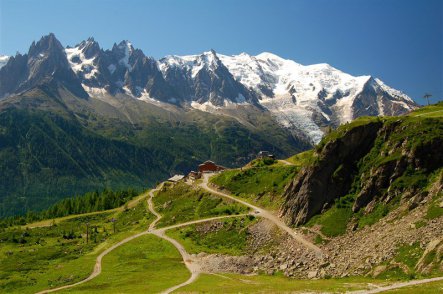 Mont Blanc s kartou - ďábelské Švýcarsko - Švýcarsko