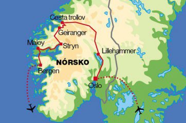 Norsko - zlatý trojúhelník - Norsko