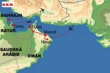 Omán, Dubaj, Katar, Bahrajn, Kuvajt - Spojené arabské emiráty