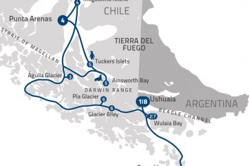 Plavba Charlese Darwina z Ushuaia na lodi Ventus Australis - Argentina