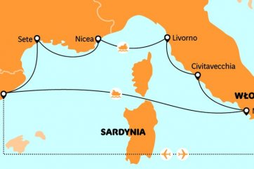 Plavba podél italského pobřeží - středozemní vánek - Španělsko