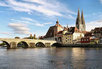 Regensburg, pivní věž a Kurfiřtské lázně - Německo