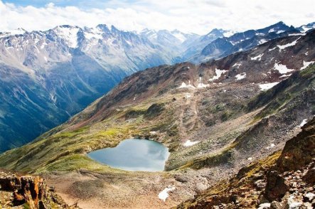 Rakousko, Švýcarsko - Silvretta - perla Alp s kartou - Rakousko