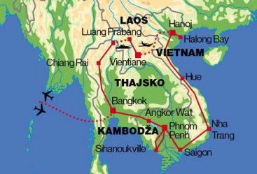 Vietnam, Laos, Kambodža